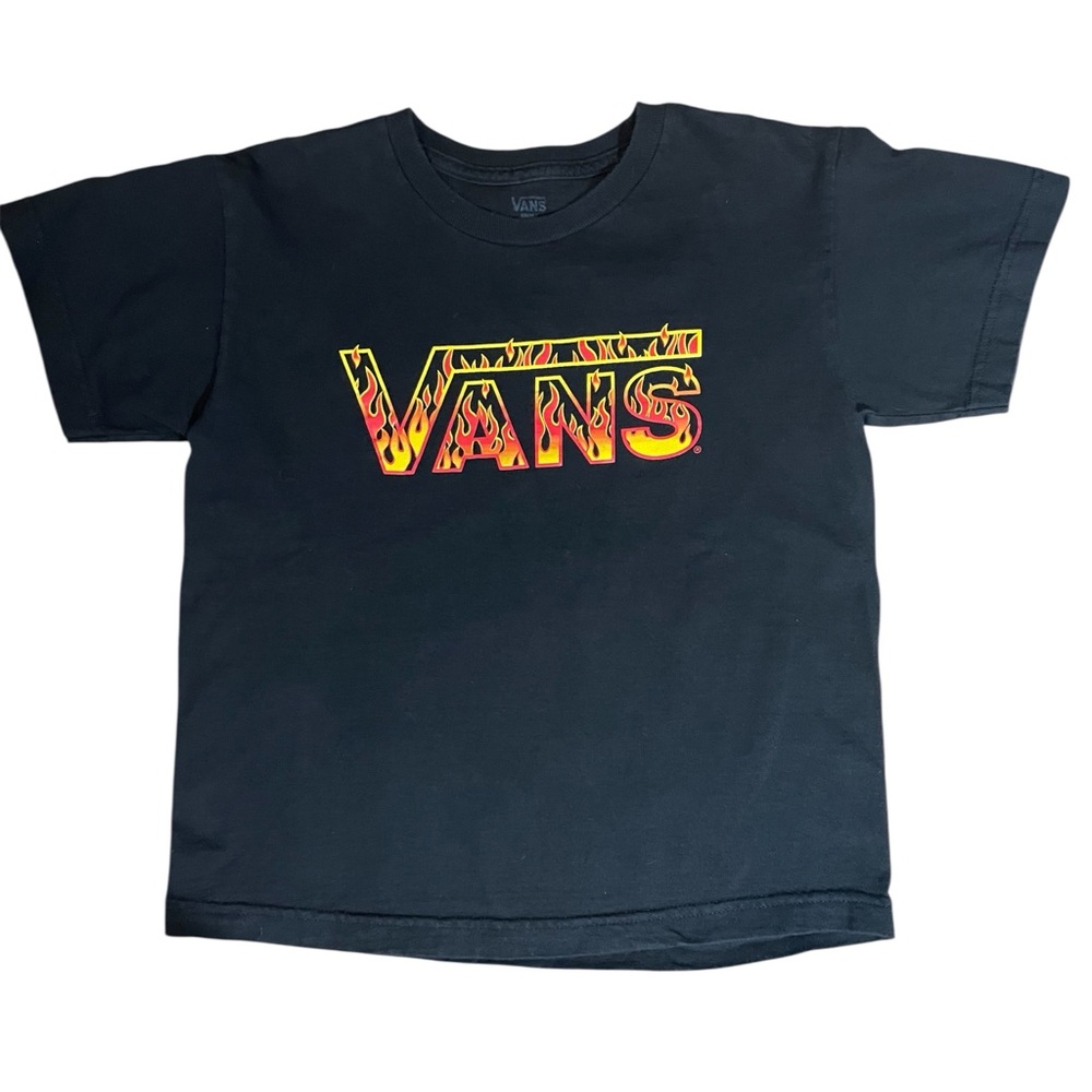 Vans Kids Black Tee with Fiery Logo